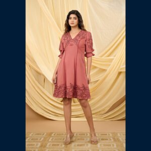 Rosé Grace Flared Dress One Piece(knee length)