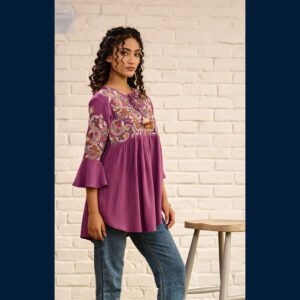 Pink Elegant Embroidered Tunic