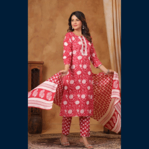 Ruby Blossom Kurta Set