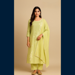 Lime Bloom Kurta Set