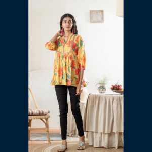 Sunset Bloom Peplum Top