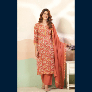 Coral Bloom Kurta Set