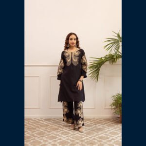 Black & Gold Regal Embroidered Set