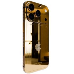 24k Gold iPhone 17 Pro Max Crystal Bezel Logo