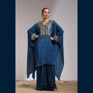 Azure Majesty Kaftan Set