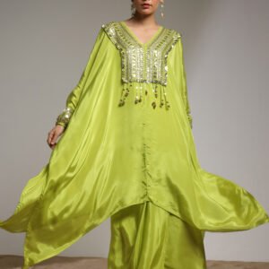 Noor Lime Kaftan Set