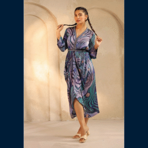 Ocean Swirl Draped Dress