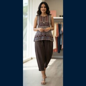 Ethnic Print Casual Top