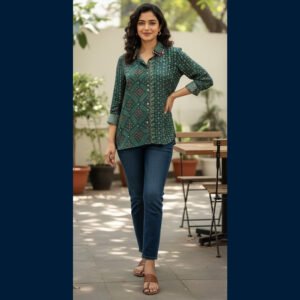 Ethnic Print Casual Shirt