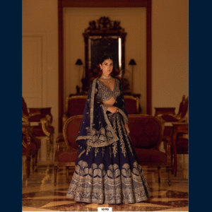 Midnight Blue Designer Bridal Lehenga Set