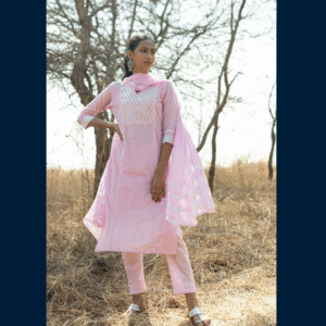 Pink Chikankari Kurta Set