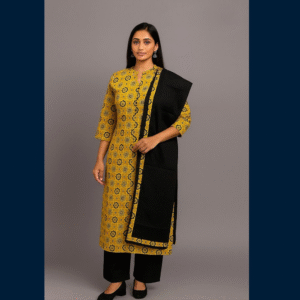 Mustard yellow Kurta Set with Dupatta
