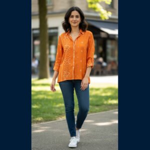 ORANGE Printed Casual Shirt