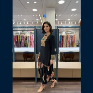 Black Printed Kurta Set