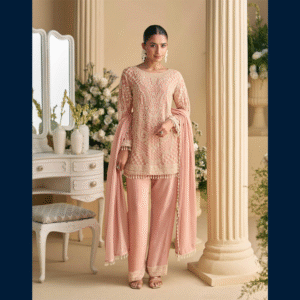 Peach Kurta Set with Dupatta