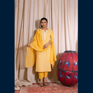 Yellow Embroidered Kurta Set
