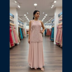 Blush Embroidered Palazzo Set