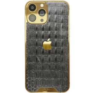 Black Croc Leather iPhone 16 Pro & Pro Max