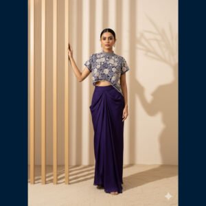 Purple Drape Skirt Set