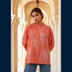Terracotta  Embroidered Shirt