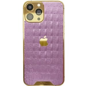 Pink Croc Leather iPhone 16 Pro & Pro Max