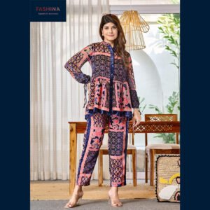 Printed Co-Ord Set with Peplum Top