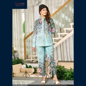 Viscose Green Floral Co-ord Set