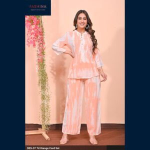 Tie-Dye Orange Viscose Co-Ord Set