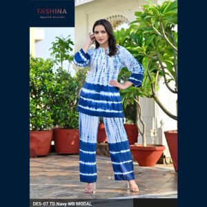 TD Navy White Tie-Dye Co-Ord Set
