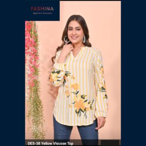 Yellow Viscose Floral Top