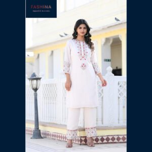 Ivory Embroidered Kurta Pant Set