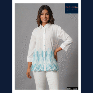 Ivory Fern Embroidered Shirt