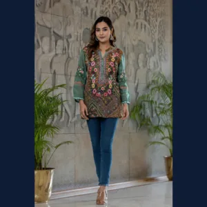 Green Floral Printed Top