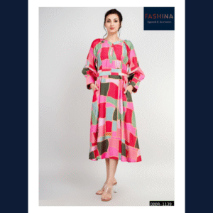 Abstract Mosaic Midi Dress