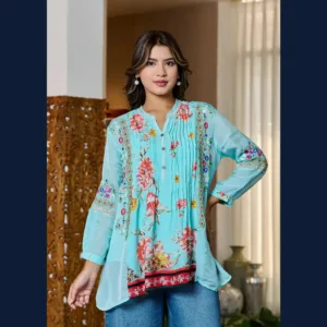 Noor Aqua Bloom Top