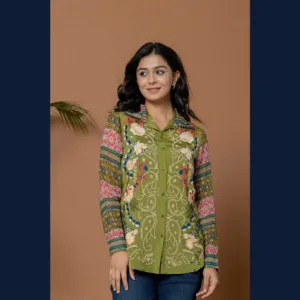 Olive Floral Shirt
