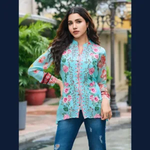 Meher Aqua Bloom Top