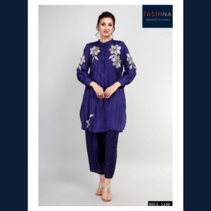 Indigo Embroidered Kurta Set