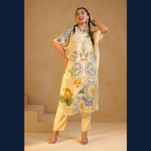 Cream Casual Kurta Set