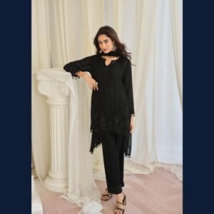 Midnight Elegance Embroidered Kurta Set