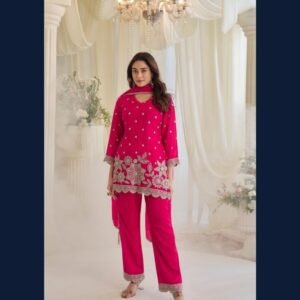 Royal Fuchsia Embroidered Kurta Set