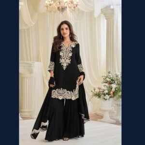 Midnight Regal Embroidered Kurta Set