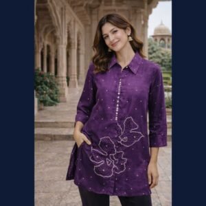 Royal Plum Embroidered Shirt