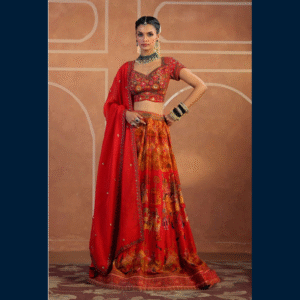 Royal Vermilion Heritage Lehenga Set