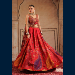 Regal Vermilion Heritage Lehenga Set
