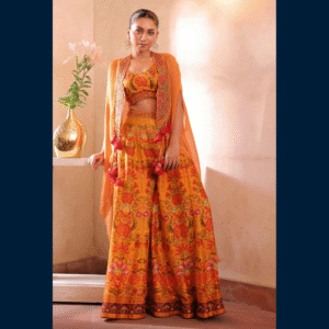 Sunset Blossom Sharara Set