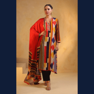Multicolor Geometric Kurta Set