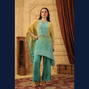 Ocean Mist Ombre Kaftan Set