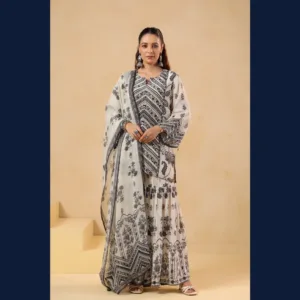 Noir Bloom Gharara Set