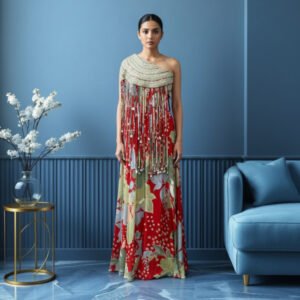 Scarlet Fringe Muse Gown